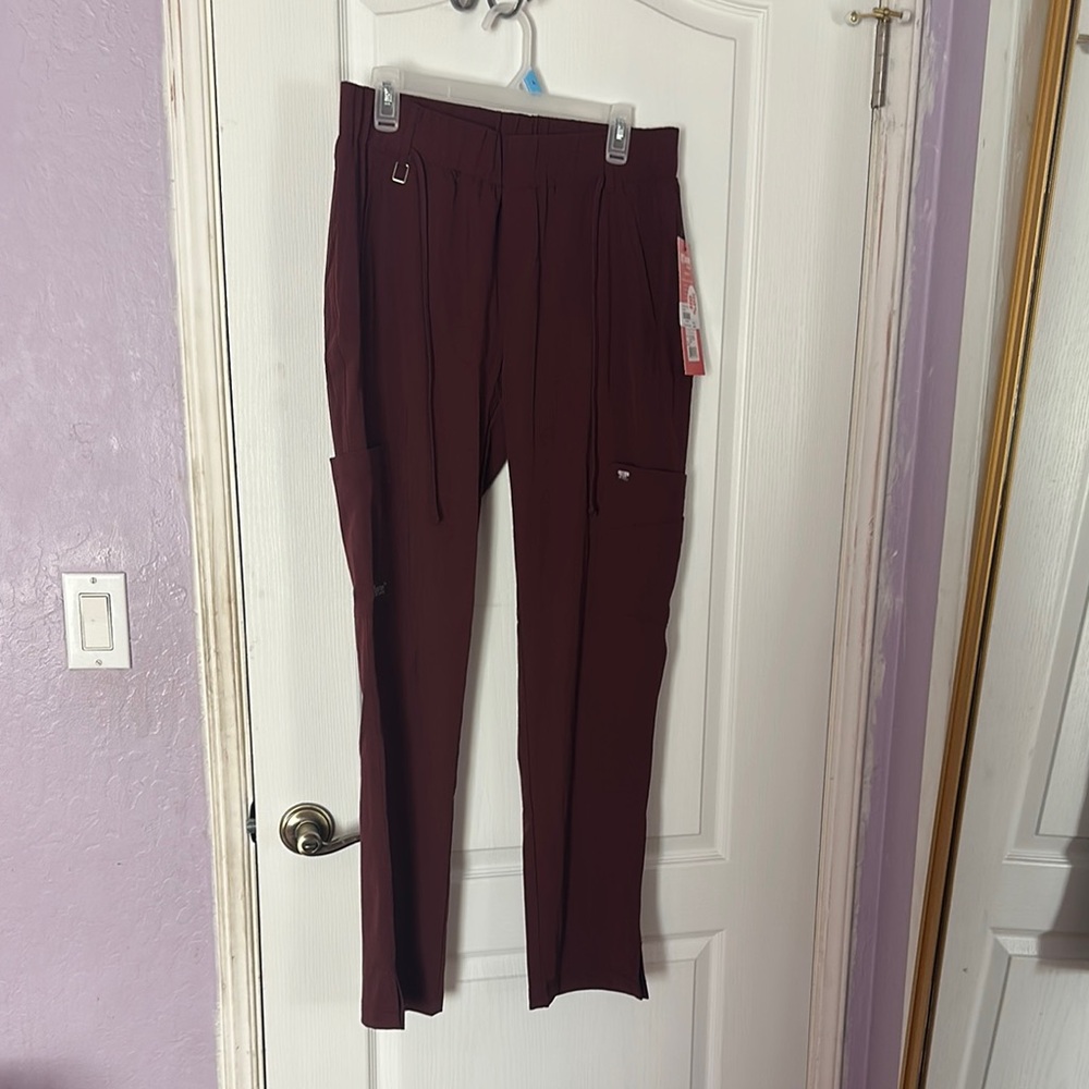 Burgundy Cargo Scrub pants
